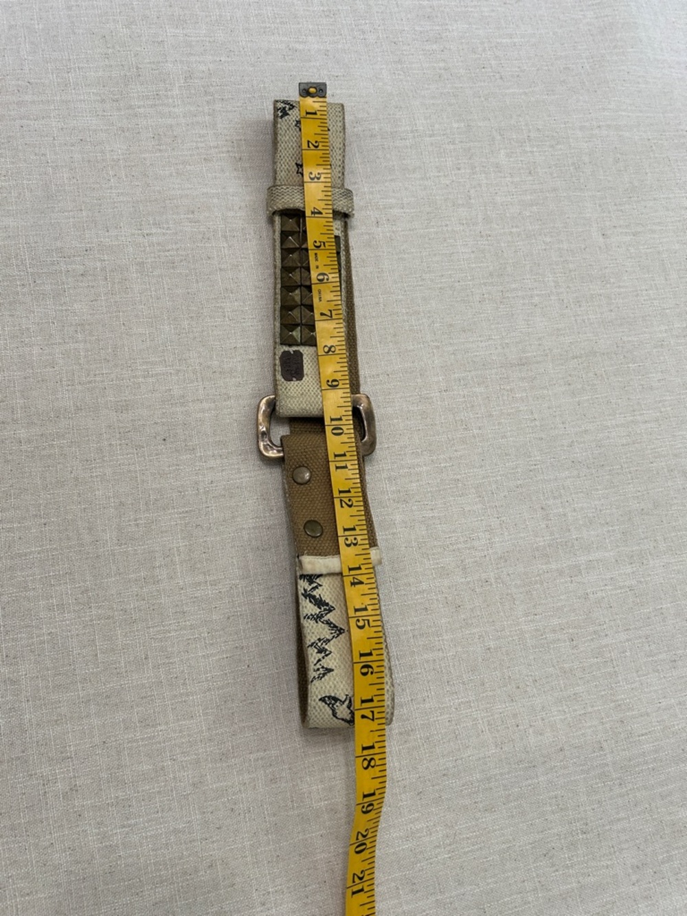 Free People We the Free Belt Studded Canvas Mountain Design and Large Buckle - Picture 10 of 13
